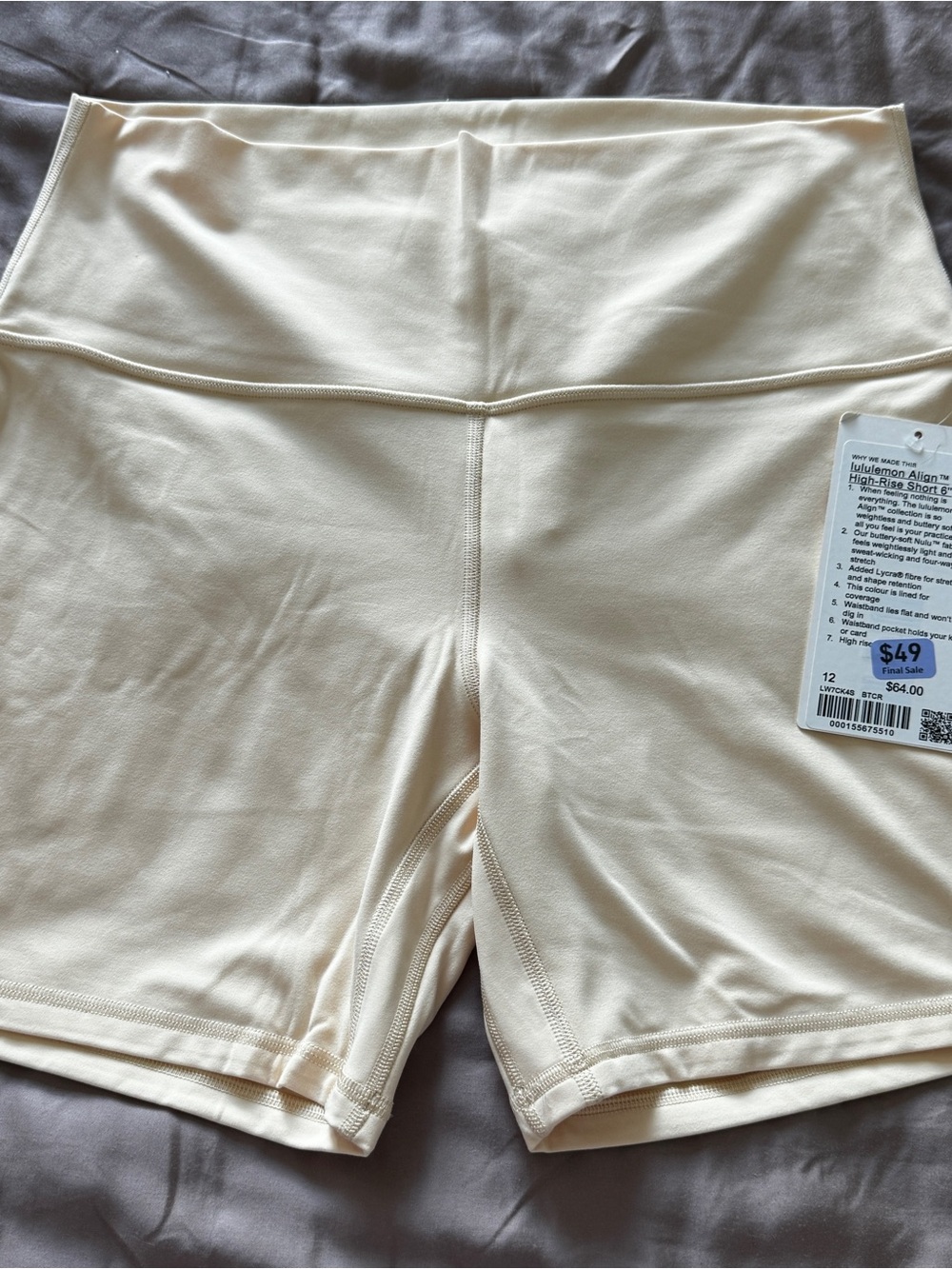 lululemon athletica align High-Rise Athletic Shorts - Cream - Picture 2 of 4